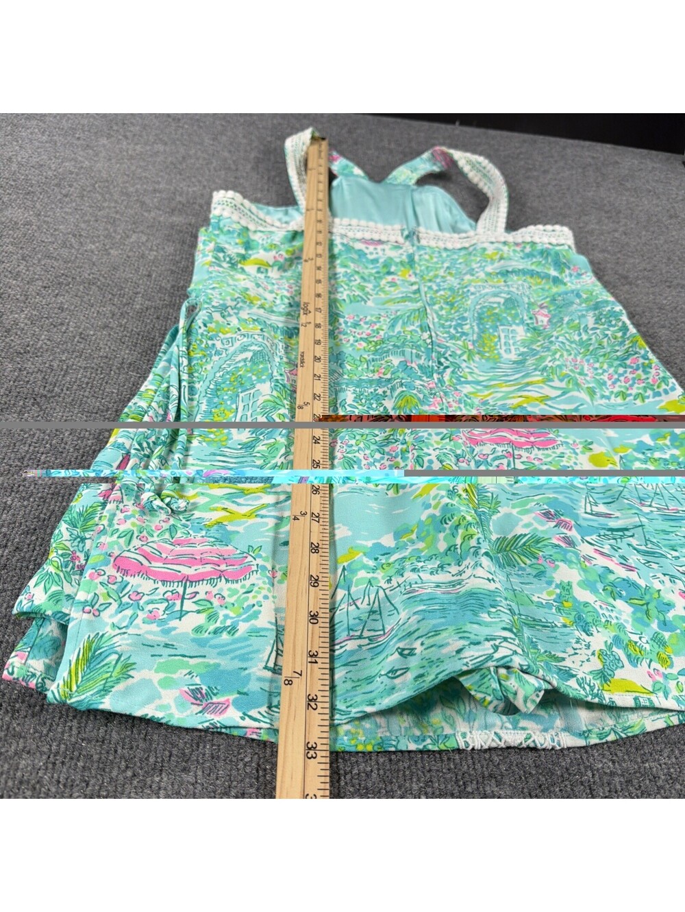 Lilly Pulitzer Romper Womens Multicolor Donna Skort Dress Halter Lace Pockets- 8 - Picture 7 of 9